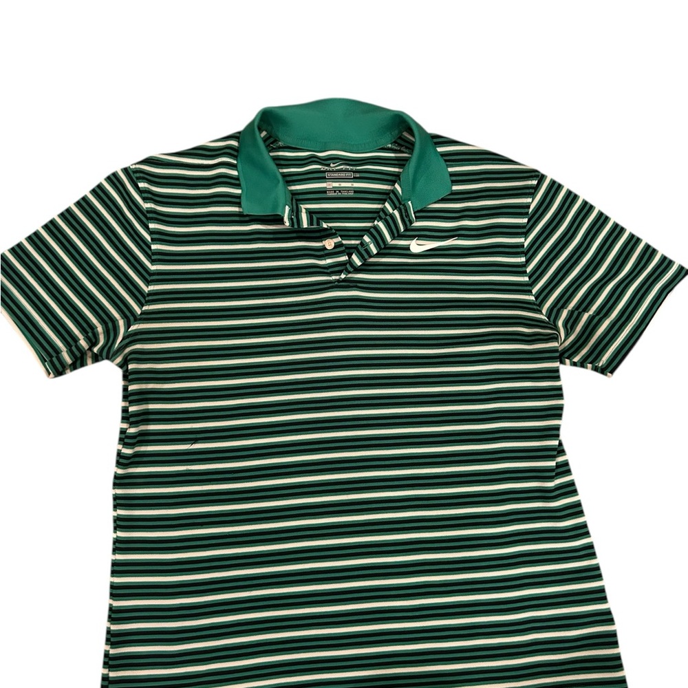Nike Men’s Green Striped Golf Polo Shirt